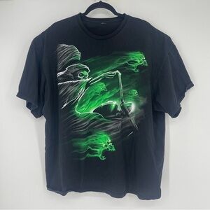 Vintage ghost rider All Over graphic T-shirt black 3XL Biker Motorcycle Crewneck